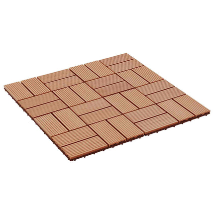 Terrassplattor 22 pcs Teak 30 x 30 cm WPC