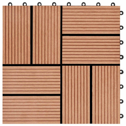 Terrassplattor 22 pcs Teak 30 x 30 cm WPC