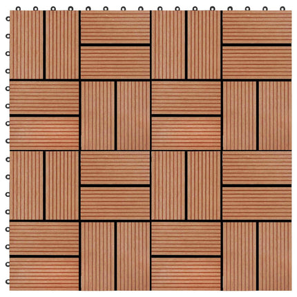 Terrassplattor 22 pcs Teak 30 x 30 cm WPC