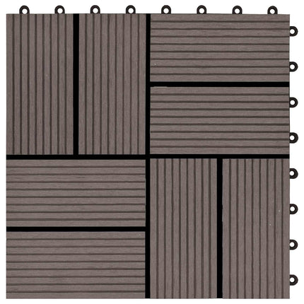 Terrassplattor 22 pcs Mörkbrun 30 x 30 cm WPC