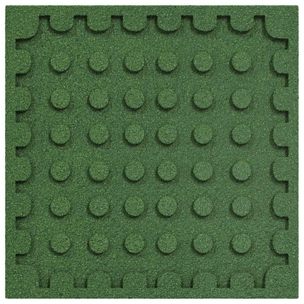 Fallskyddsplattor 12 pcs Grön 50 x 50 cm Gummi