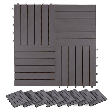 Terrassplattor 20 pcs Grå 30 x 30 cm Akacia Hårdträ