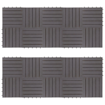 Terrassplattor 20 pcs Grå 30 x 30 cm Akacia Hårdträ