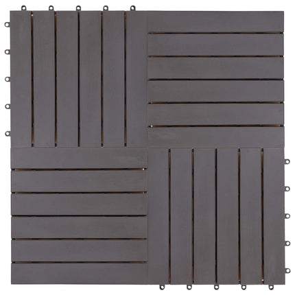 Terrassplattor 30 pcs Grå 30 x 30 cm Akacia Hårdträ