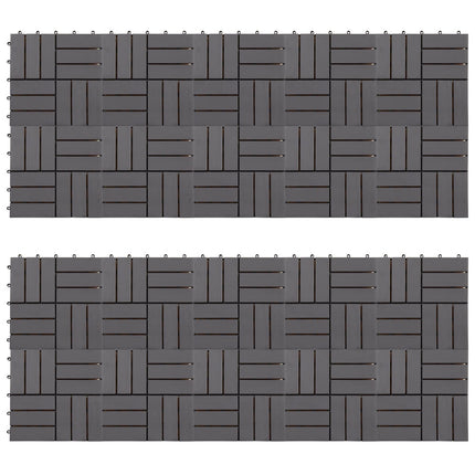 Terrassplattor 20 pcs Grå 30 x 30 cm Akacia Hårdträ