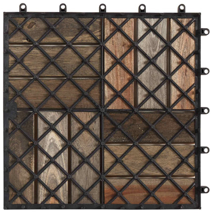 Terrassplattor 30 pcs Grå 30 x 30 cm Akacia Hårdträ