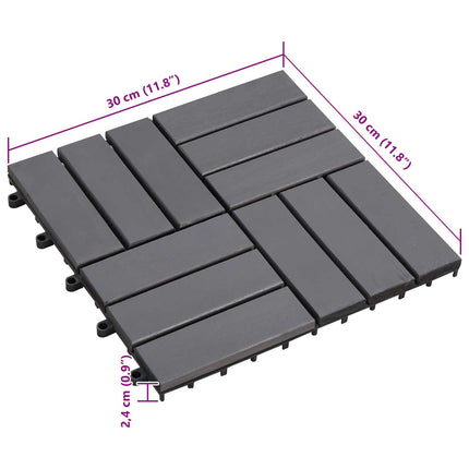 Terrassplattor 30 pcs Grå 30 x 30 cm Akacia Hårdträ