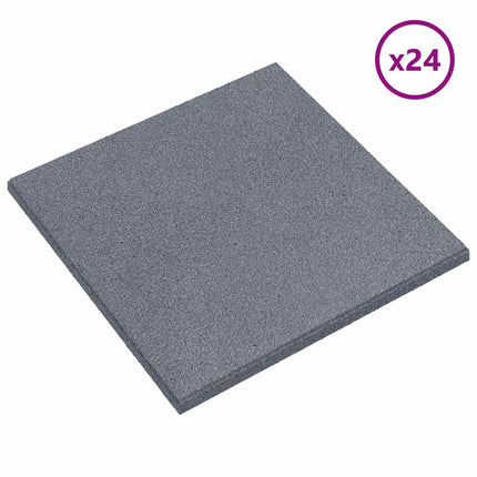 Fallskyddsplattor 24 pcs Grå 50 x 50 cm Gummi