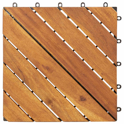 Terrassplattor 20 pcs Brun 30 x 30 cm Akacia Hårdträ