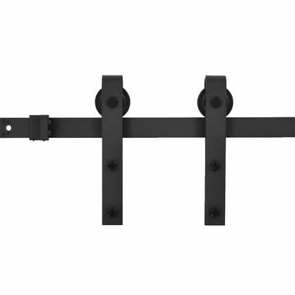 Skjutdörr Naturlig och svart 90 x 210 cm Massiv furuträdörr