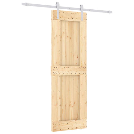 Skjutdörr Naturlig och vit 70 x 210 cm Massiv furuträdörr