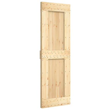 Skjutdörr Naturlig och vit 70 x 210 cm Massiv furuträdörr
