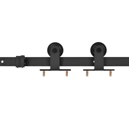 Skjutdörr Naturlig och svart 85 x 210 cm Massiv furuträdörr