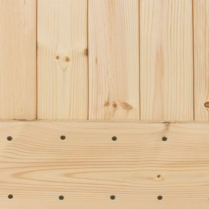 Skjutdörr Naturlig och svart 85 x 210 cm Massiv furuträdörr