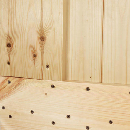 Skjutdörr Naturlig och svart 85 x 210 cm Massiv furuträdörr