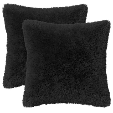 Kudde med kudde HEERLEN 2 st Svart PV Fleece