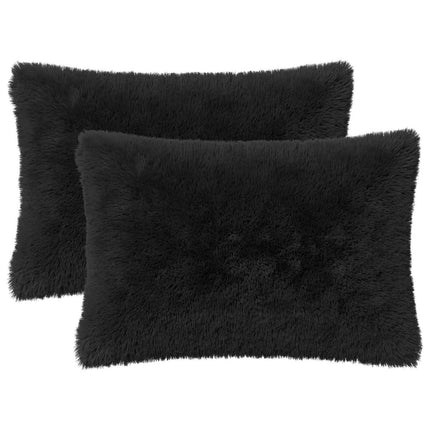 Kudde med kudde HEERLEN 6 st Svart PV Fleece