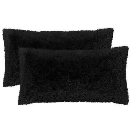 Kudde med kudde HEERLEN 2 st Svart PV Fleece