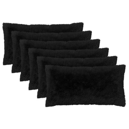 Kudde med kudde HEERLEN 6 st Svart PV Fleece