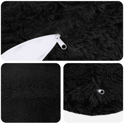 Kudde med kudde HEERLEN 6 st Svart PV Fleece