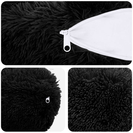 Kudde med kudde HEERLEN 6 st Svart PV Fleece