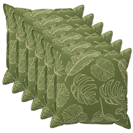 Kasta Kudde 6 st HOUTEN Bladdesign 30 x 30 cm Polyester
