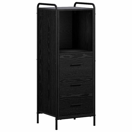 Badrumsskåpsset 4 st Svart ek 40 x 36 x 181 cm Konstruerat trä