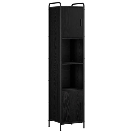 Badrumsskåpsset 4 st Svart ek 40 x 36 x 181 cm Konstruerat trä