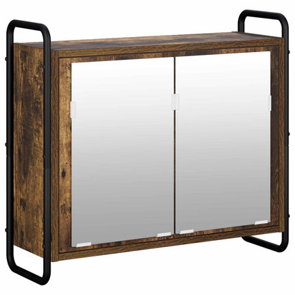 Badrumsskåpsset 4 st Rökt ek 40 x 36 x 200,5 cm Konstruerat trä