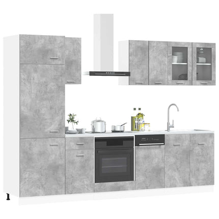 Köksenhet Lyon 8 pcs Betonggrå Konstruerat trä