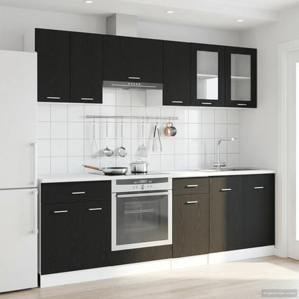 Köksenhet Lyon 8 pcs Svart ek Konstruerat trä