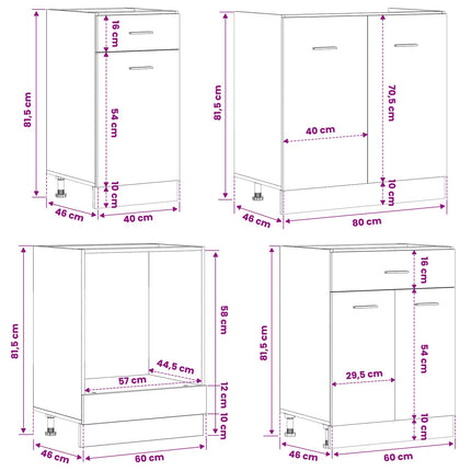 Köksenhet Lyon 8 pcs Svart ek Konstruerat trä