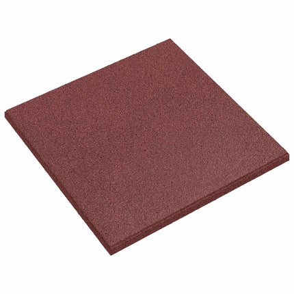 Fallskyddsplattor 6 pcs Röd 50 x 50 cm Gummi