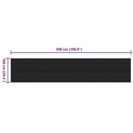 Golvmatta Svart 1 x 5 m Gummi