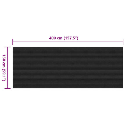 Golvmatta Svart 1,5 x 4 m Gummi