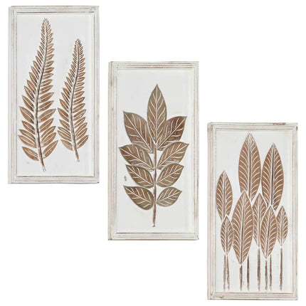 Konst Dekor 3 pcs Brun och vit 40 x 40 x 1,5 cm Konstruerat trä