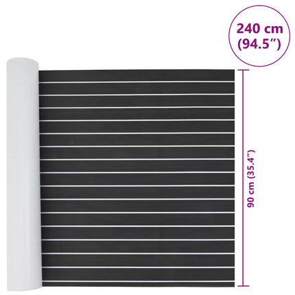 Båtmatt Randig Mörkgrå och vit 240 x 90 cm EVA