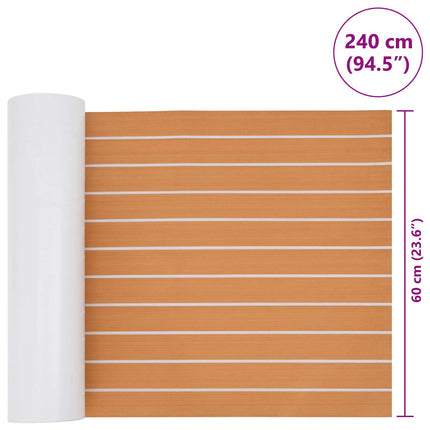 Båtmatt Randig Brun och vit 240 x 60 cm EVA
