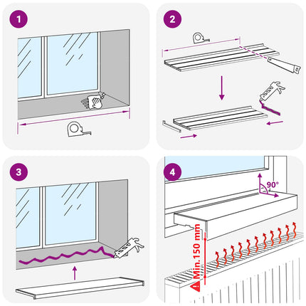 Fönsterbräda Svart med träådring 120 x 20 x 4,5 cm PVC
