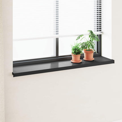 Fönsterbräda Svart med träådring 160 x 35 x 4,5 cm PVC