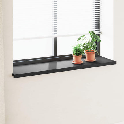 Fönsterbräda Svart med träådring 140 x 45 x 4,5 cm PVC