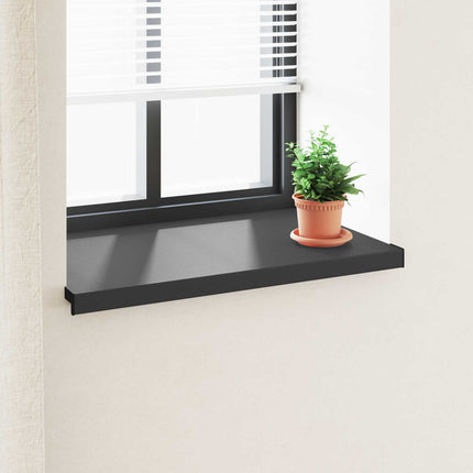 Fönsterbräda Svart med träådring 80 x 50 x 4,5 cm PVC