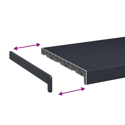 Fönsterbräda Anthracit med träådring 60 x 30 x 4,5 cm PVC