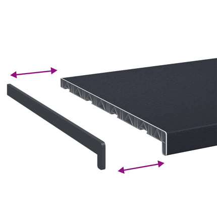 Fönsterbräda Anthracit med träådring 120 x 40 x 4,5 cm PVC