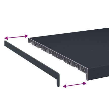 Fönsterbräda Anthracit med träådring 120 x 50 x 4,5 cm PVC