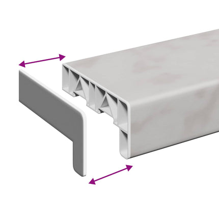 Fönsterbräda Marmorstruktur 120 x 10 x 4,5 cm PVC