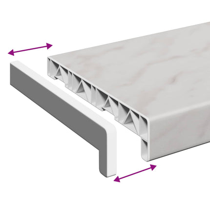 Fönsterbräda Marmorstruktur 100 x 25 x 4,5 cm PVC