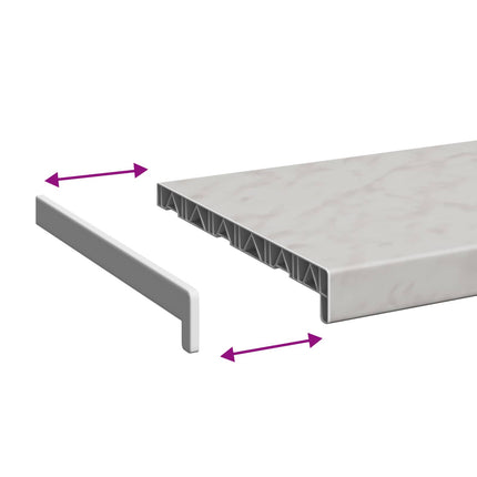 Fönsterbräda Marmorstruktur 140 x 35 x 4,5 cm PVC