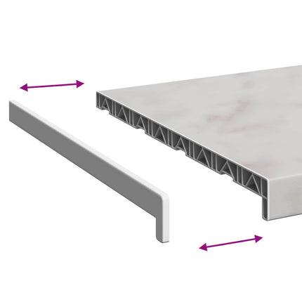 Fönsterbräda Marmorstruktur 120 x 45 x 4,5 cm PVC