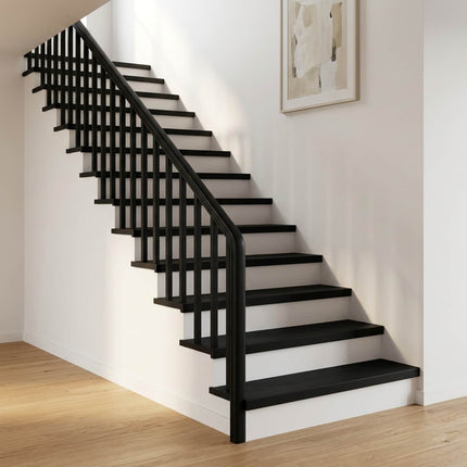 Trapstegsmattor 4 st 90 x 25 x 2 cm Svart Massivt bokträ